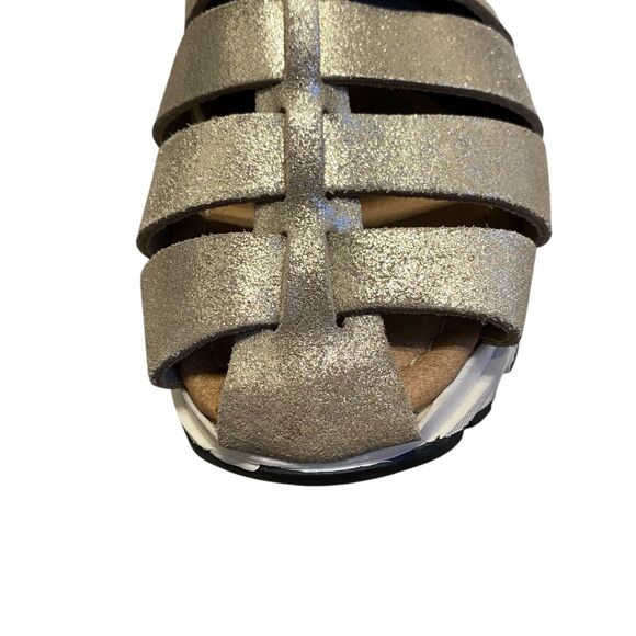 Sesto Meucci Chunky Sandals 9 EU 39 Platform Gold Leather Strappy Made Italy - Picture 7 of 8